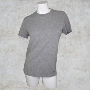 Abercrombie & Fitch Light Gray Mens T-Shirt Embroidered Logo on Bottom
